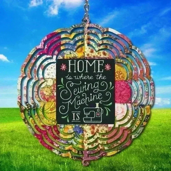 8 inch home is where the sewing machine is indoor /outside wind spinner - Picture 1 of 1